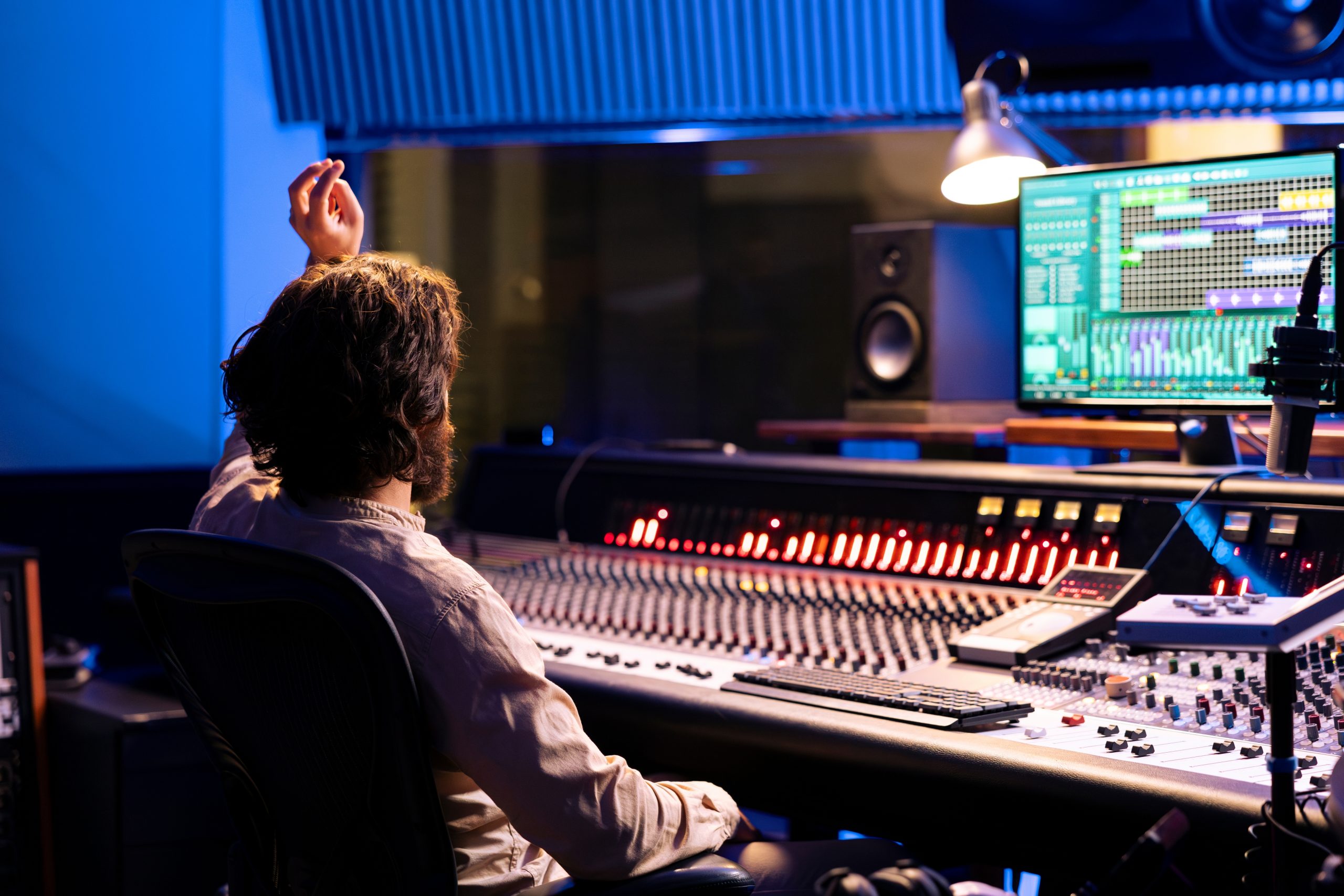music, music lessons, music school, group classes, rehearsal, music studio Music school with lessons, group classes, and rehearsals in progress
